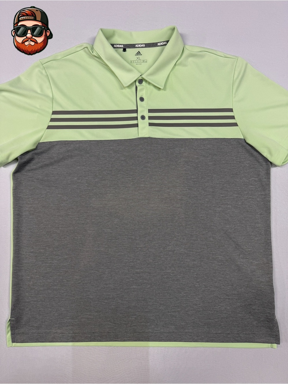 Men’s Adidas XL Golf Polo Mint/Grey Short Sleeve Shirt